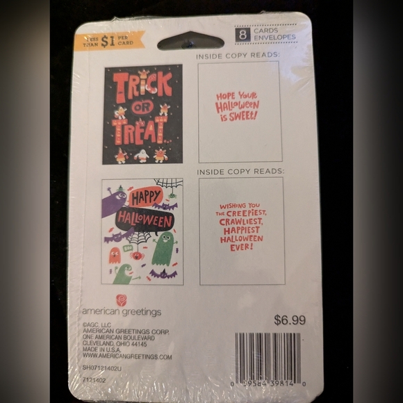 Halloween American Greetings Cards includes 7 packs of 8 cards each - Picture 8 of 9